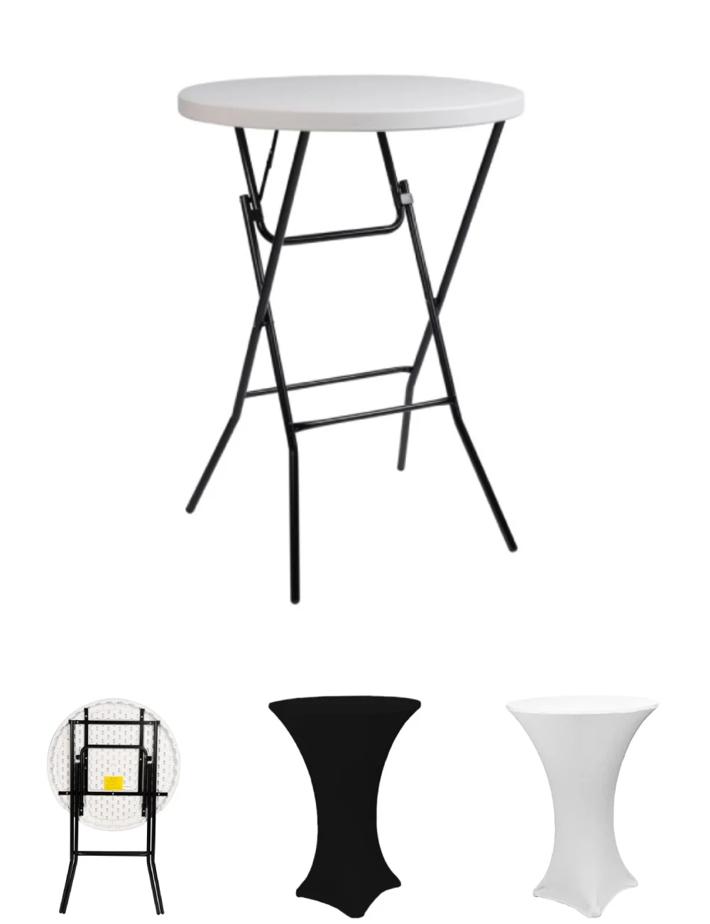 location mange debout avec housse noire ou blanche